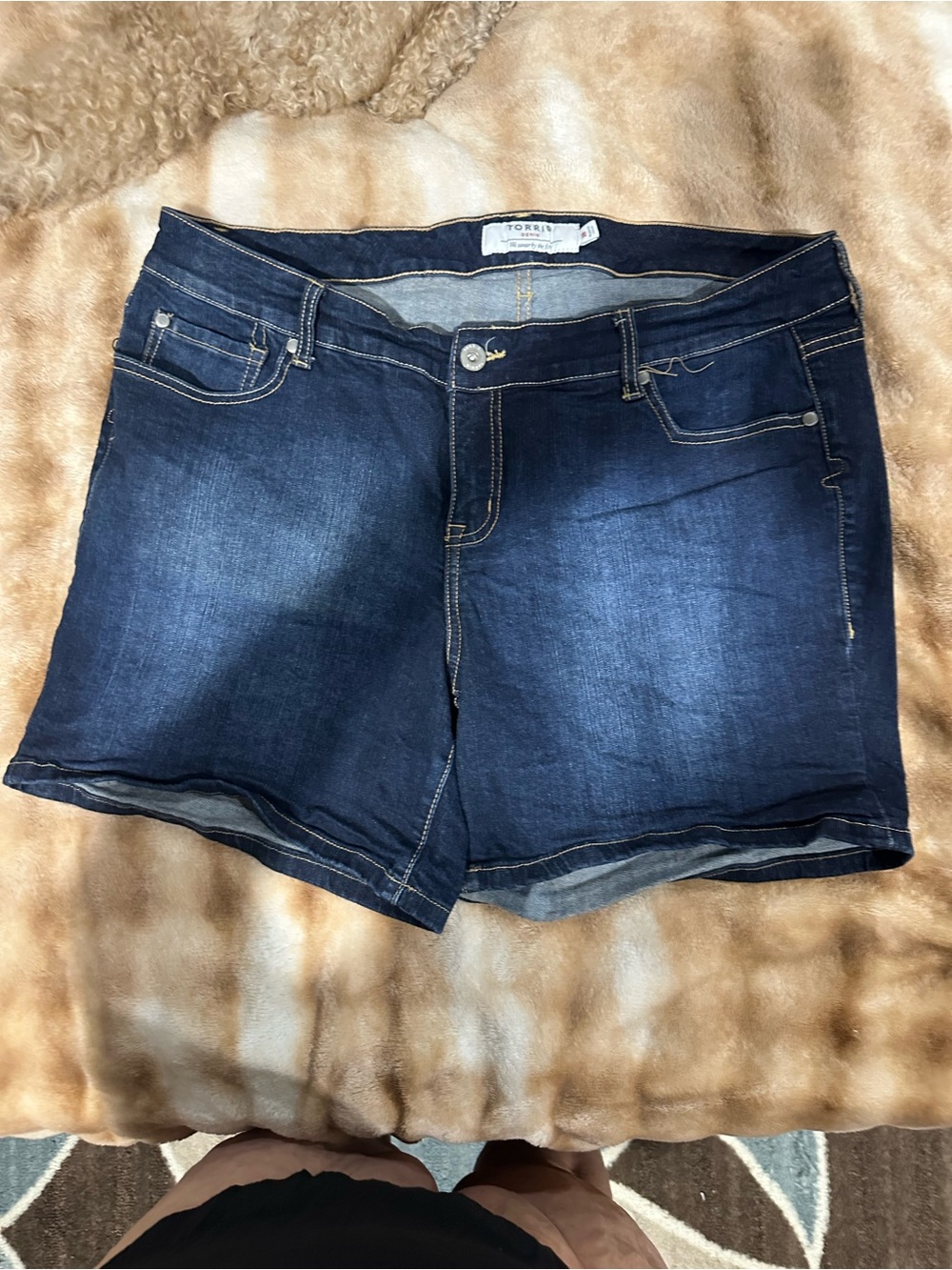 Torrid Dark Blue Denim Jean Shorts